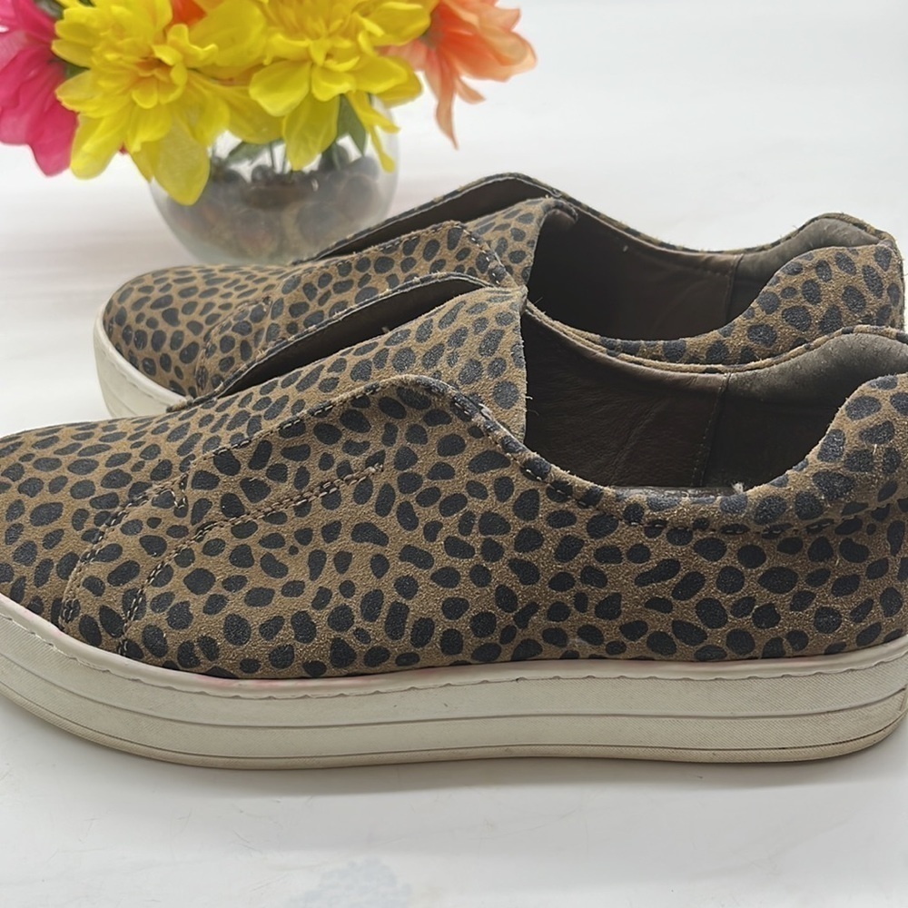 J/Slides Cheetah Animal Print Slip On Platform Le… - image 3
